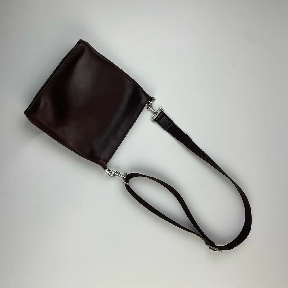 Vintage Coach Crossbody Slim Saddle Bag Brown